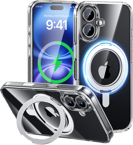 Vista 23 de MAGIC JOHN Soporte Magnético Invisible Giratorio 360° para Funda de iPhone 14 Pro [Agarre Antideslizante] [Compatible con MagSafe] 16 Pies
