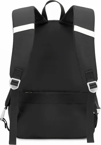 Vista 4 de Spotted Tiger Mochila estética para niñas adolescentes y niñas, bonita mochila escolar, mochila escolar de anime para niñas, Negro, L, Estética