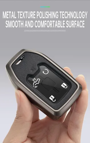Vista 9 de ontto Funda para llave de coche con llavero de metal y piel sintética para Chevrolet Silverado Fit para GMC Sierra 1500 2500HD 3500HD Terrain Acadia