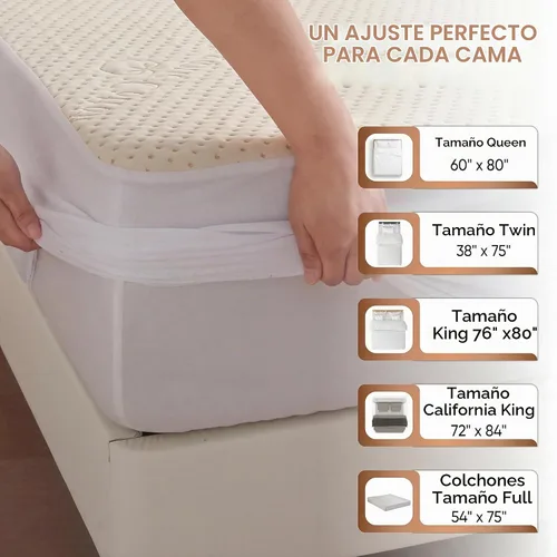 Vista 6 de Protección de Colchón de Lujo Impermeable Orgánica Twin - Funda de Colchón de Algodón Orgánico Transpirable - Confort Premium de 380 GSM - Bolsillo