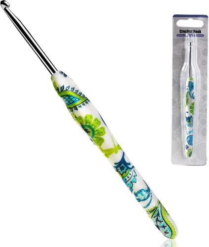 Vista 14 de 2.25mm Gancho de Ganchillo Looen, Mango Ergonómico para Manos Artríticas, Agujas de Tejer de Goma Suave Extra Largas para Principiantes de Crochet