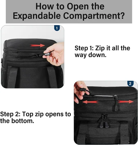 Vista 7 de TENKIST Lonchera táctica expandible, bolsa enfriadora de almuerzo con aislamiento grande, resistente a prueba de fugas, para hombres y adultos