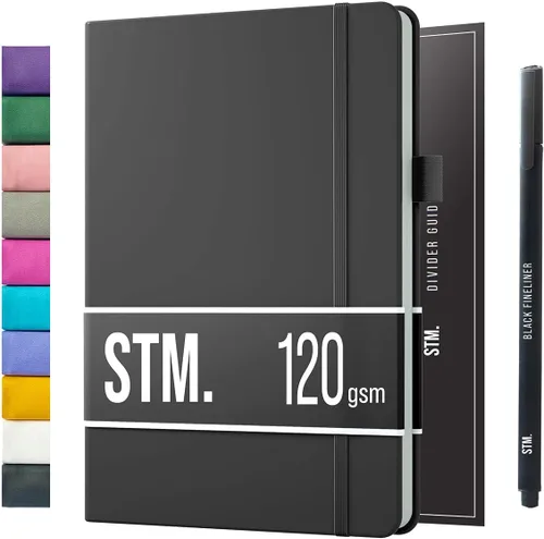 Vista 14 de Cuaderno de cuadrícula de puntos con viñetas Cuadernos diarios A5 para escritura personal, trabajo, mujeres papel grueso de 120gsm, tapa dura