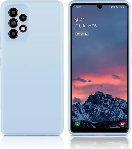 Vista 5 de Funda diseñada para Galaxy A52 5G / A52s 5G, silicona líquida de goma a prueba de golpes, forro de tela de microfibra suave, compatible con Galaxy