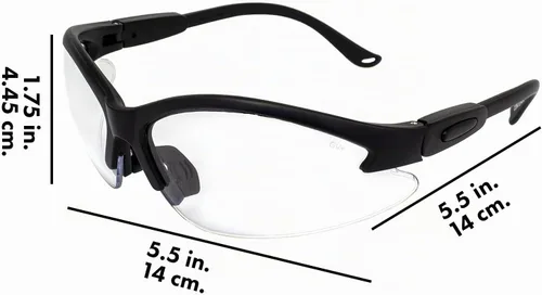 Vista 5 de Global Vision Gafas de seguridad Negro (Black Frame/Clear Lens)