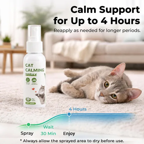 Vista 4 de 2 botellas de feromonas calmantes para gatos en aerosol para hogares