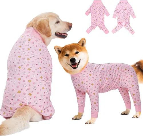 Vista 10 de Traje de recuperación para perros grandes y medianos después de la cirugía, mameluco antilameduras suave y transpirable para perros, alternativa al