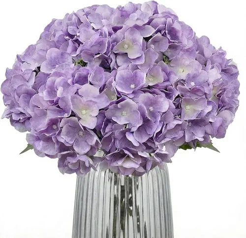 Vista 17 de 2 ramos de flores artificiales de hortensias de seda negra de 20 pulgadas