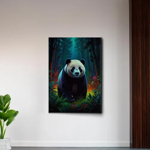 Vista 6 de Canvas Print cute pandas in the jungle Watercolor art framed canvas print framed wall art synthwave animal art Decor Canvas, Print