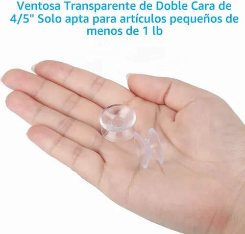 Vista 4 de Pawfly Paquete de 20 ventosas de doble cara de 0.8 pulgadas de PVC transparente de plástico para espejo de mesa de vidrio