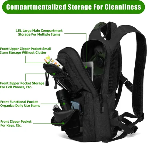 Vista 3 de Mochila de hidratación táctica 1050D con vejiga de agua de TPU de 3 litros, mochila de agua militar Molle perfecta para hombres y mujeres, paquete