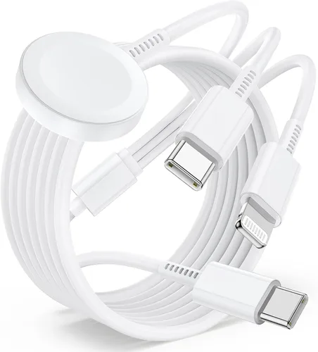 Vista 6 de Cable de carga USB C mejorado para Apple Watch, [certificado Apple MFi], cable de carga magnético para iWatch de 6 pies, cable de carga tipo C 2