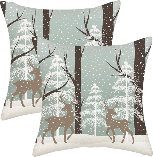 Vista 27 de Juego de 2 fundas de almohada para el 4 de julio, 16 x 16 pulgadas, Día de la Independencia, Día de los Caídos, decoración al aire libre, almohadas