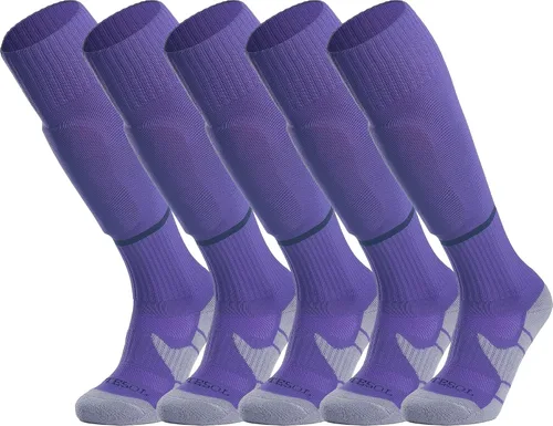 Vista 24 de APTESOL - Calcetas de fútbol hasta la rodilla (paquetes de 1/3/5) Calcetas acojinadas para niños, jóvenes, adultos, para equipos deportivos OTC