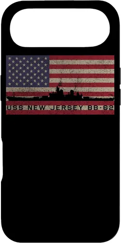 Vista 24 de Funda para iPhone 12 Pro Max USS New Jersey BB-62 WW2 de la bandera estadounidense de EE.UU.