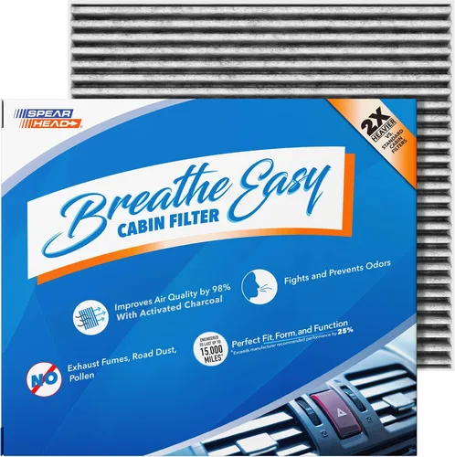 Vista 81 de Spearhead Odor Defense Breathe Easy - Filtro de cabina para AC y calentador Compatible con Chrysler 200 2015-17, Cherokee 2014-18 como OEM Hasta