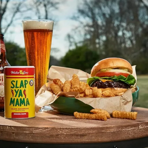 Vista 9 de Slap Ya Mama condimento cajún de Louisiana, paquete de variedad de especias, latas de 8 onzas, 1 mezcla cajún original y 1 mezcla cajún picante