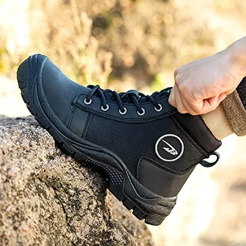 Vista 6 de XUNRUO Botas de punta de acero para hombres y mujeres, zapatos ligeros de seguridad para el trabajo, zapatos industriales y transpirables