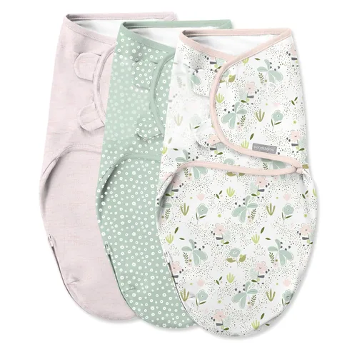 Vista 13 de SwaddleMe Manta original – Tamaño pequeño/mediano, 0-3 meses, paquete de 3 (corazones de bebé), fácil de usar, mantiene al bebé cómodo y seguro