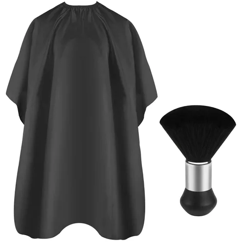 Vista 21 de FEBSNOW Capa de Barbero Impermeable Profesional para Corte de Cabello Cepillo Quitapelusas de Cuello para Corte de Pelo Verde Militar Salón Barba