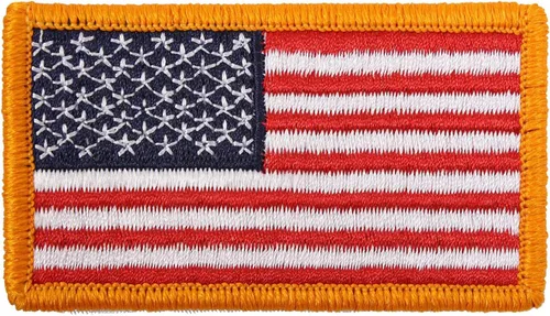 Vista 8 de Rothco Parche de la bandera americana, gancho trasero (reverso negro/plateado)