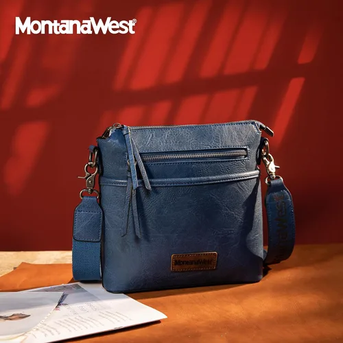 Vista 2 de Montana West Bolso cruzado para mujer con múltiples bolsillos y correa de guitarra