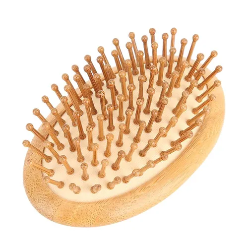 Vista 9 de Peine de masaje de madera, cepillo de pelo ovalado de madera sin mango, mini cepillo de madera para el cabello, masajeador de cuero cabelludo