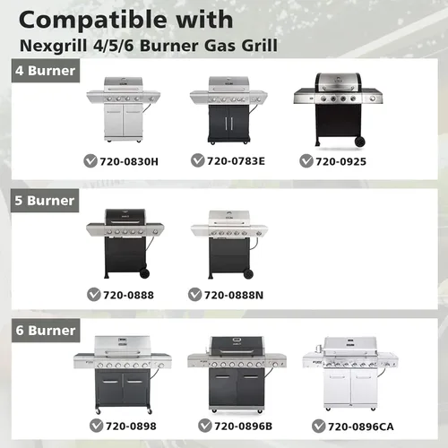 Vista 3 de Placas de calor de parrilla de repuesto Barbqtime para Nexgrill, carpas de calor de acero porcelánico para Nexgrill de Home Depot de 4 quemadores a