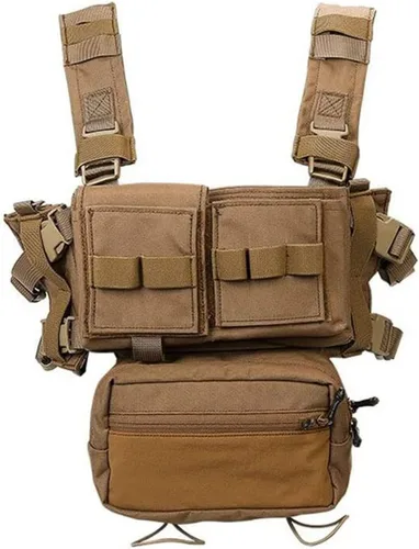 Vista 8 de EMERSONGEAR Tactical MK3 Pecho Rig Chaleco Ajustable Airsoft Molle Modular Micro Lucha Placa Portador Chaleco para Caza Hikng