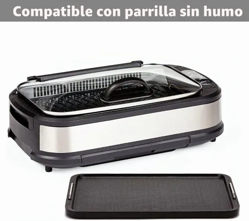 Vista 4 de Plancha plana para estufa, sartén antiadherente, parrilla superior para estufa, 14.96 x 8.66 pulgadas, funciona con Power XL, Chefman, Carl Schmidt