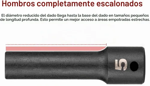 Vista 3 de TEKTON Juego de llaves de vaso de 12 puntos con accionamiento de 1/2 Deep