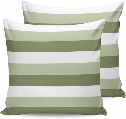 Vista 15 de Fundas de almohada de exterior impermeables de 16 x 16 pulgadas, fundas de almohada de poliéster con rayas blancas y negras, fundas decorativas