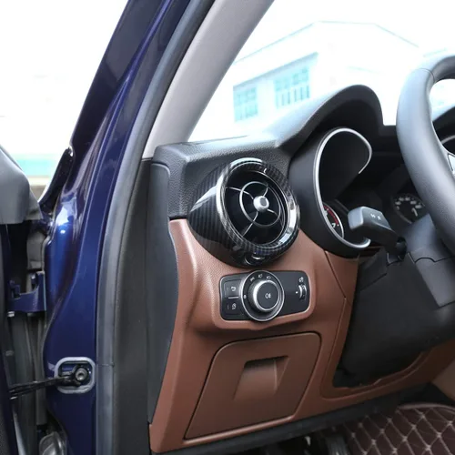 Vista 5 de Para Alfa Romeo Stelvio 2017-2020 ABS Car Interior Dashboard Side Aire Acondicionado Ventilación Cubierta de Salida de Ajuste (Fibra de Carbono)