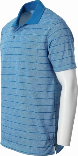 Vista 3 de Gioberti Polo de manga corta a rayas con bolsillo para hombre, ajuste regular