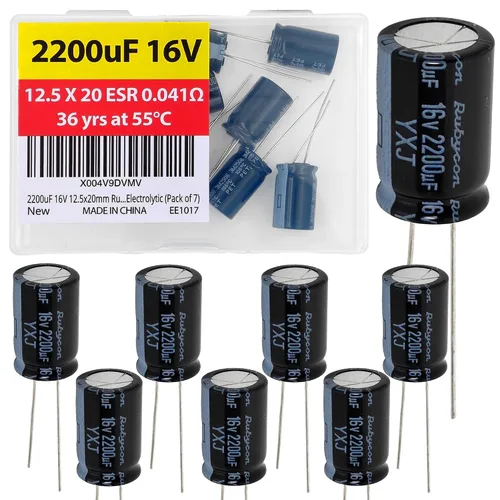 Vista 13 de 100uF 50V 8X11.5mm Rubycon Electrolytic Capacitor Low ESR 0.17Ω Long Life 36yrs at 55 Degree C mfd mircofarad Micro Farad C Radial Lead Aluminum