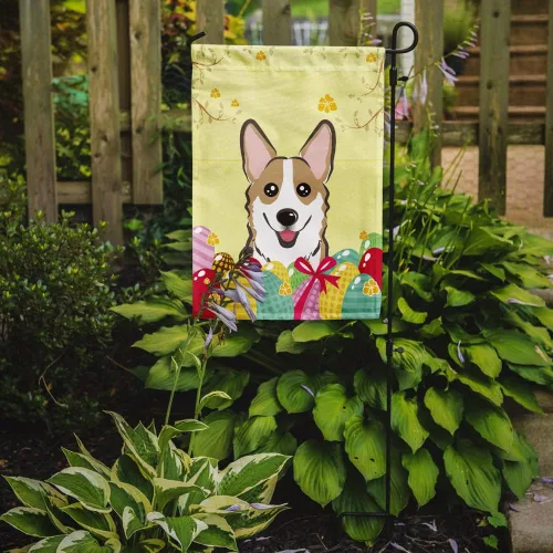 Vista 537 de Caroline's Treasures BB1923GF Bandera decorativa para jardín con diseño de Border Collie, para caza de huevos de Pascua, para jardín, jardín, patio