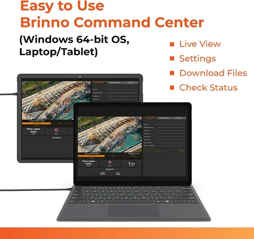 Vista 4 de Brinno BCC2000 Plus Paquete de Cámara para Construcción - Incluye: Cámara Time Lapse TLC2000 Full HD, Extensor de 32 pies para Laptop/Tablet