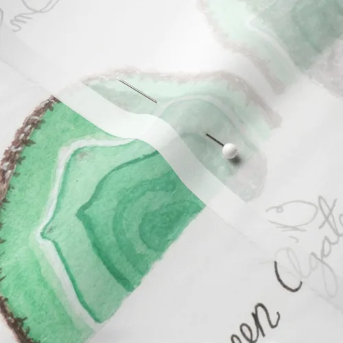 Vista 5 de Spoonflower Tela: cristales de piedra mineral de acuarela, piedras preciosas de la edad impresas en tela de gasa, cuarto de gordo, costura de moda