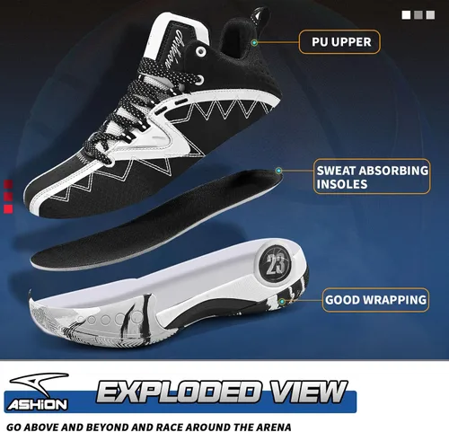Vista 2 de ASHION Zapatos de baloncesto antideslizantes para niños