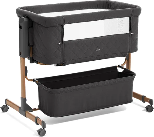Vista 9 de Cuna de bebé 3 en 1, cuna con balanceo, cuna para el costado de la cama, 6 alturas ajustables, cuna para el costado de la cama, cuna para el costado