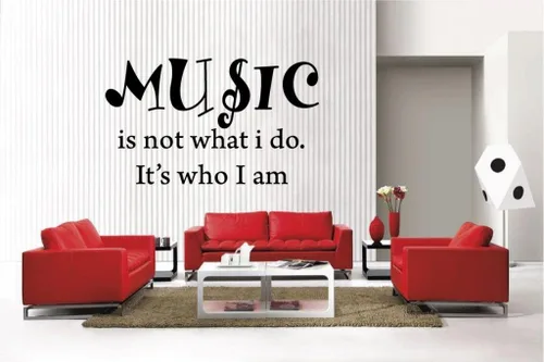 Vista 8 de Calcomanía de vinilo removible estilo música Home Décor, tamaño grande, 6076675
