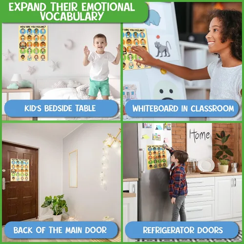 Vista 5 de L Learning Toy Boxes Tabla magnética de sentimientos y emociones para niños How I Am Feeling Emotion Imanes Feeling Poster Daily Mood Behavior Chart