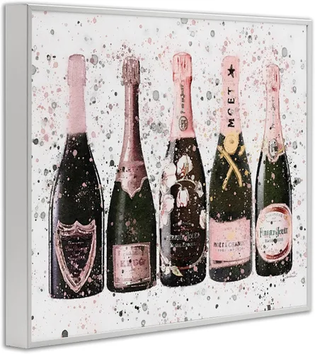 Vista 3 de Stupell Industries Elegante botella de rosa rosa moderna salpicadura de moda, diseño de Amanda Greenwood enmarcado para pared, 24 x 30 pulgadas