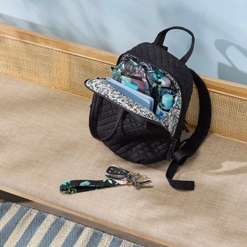 Vista 8 de Vera Bradley Mini mochila Totepack de algodón para mujer