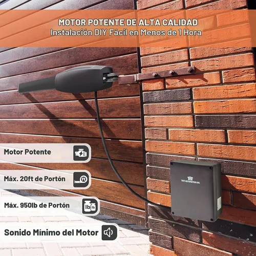 Vista 2 de TMT Clifford 400 - Abridores de puerta automáticos dobles de hasta 20 pies y 950 libras, puerta batiente resistente, abridores de puertas con kit