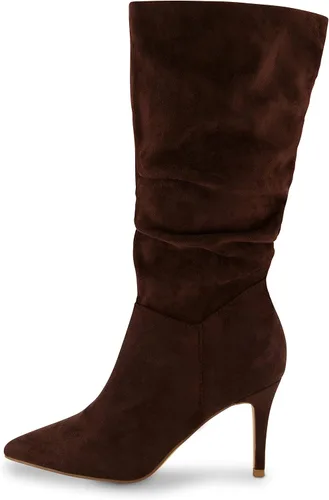 Vista 2 de CUSHIONAIRE Botas Porsha de tacón fruncido para mujer con espuma viscoelástica, anchos disponibles, Negro