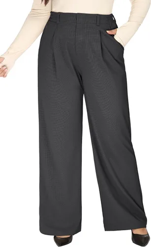 Vista 8 de Pantalones de vestir de pierna ancha de talla extragrande 1X-5X para mujer
