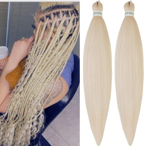Vista 134 de Cabello trenzado para niños preestirado de 16 pulgadas, color negro para niños, trenzas sin nudos