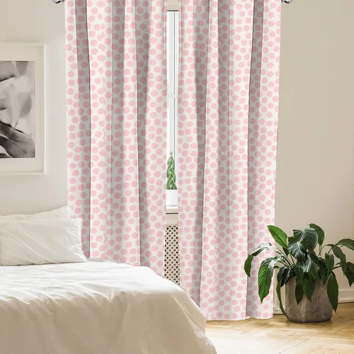 Vista 4 de Ambesonne Retro Window Curtains, Hand Drawn Style Dots in Pastel Color and Retro Style Pattern, Lightweight Decor 2-Panel Set with Rod Pocket, Pair