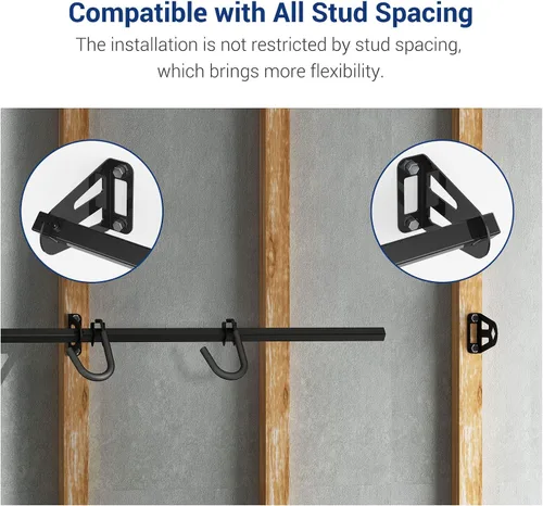 Vista 6 de FLEXIMOUNTS - Soporte de pared para 4 bicicletas, resistente, para hogar y garaje, capacidad hasta de 200 lb